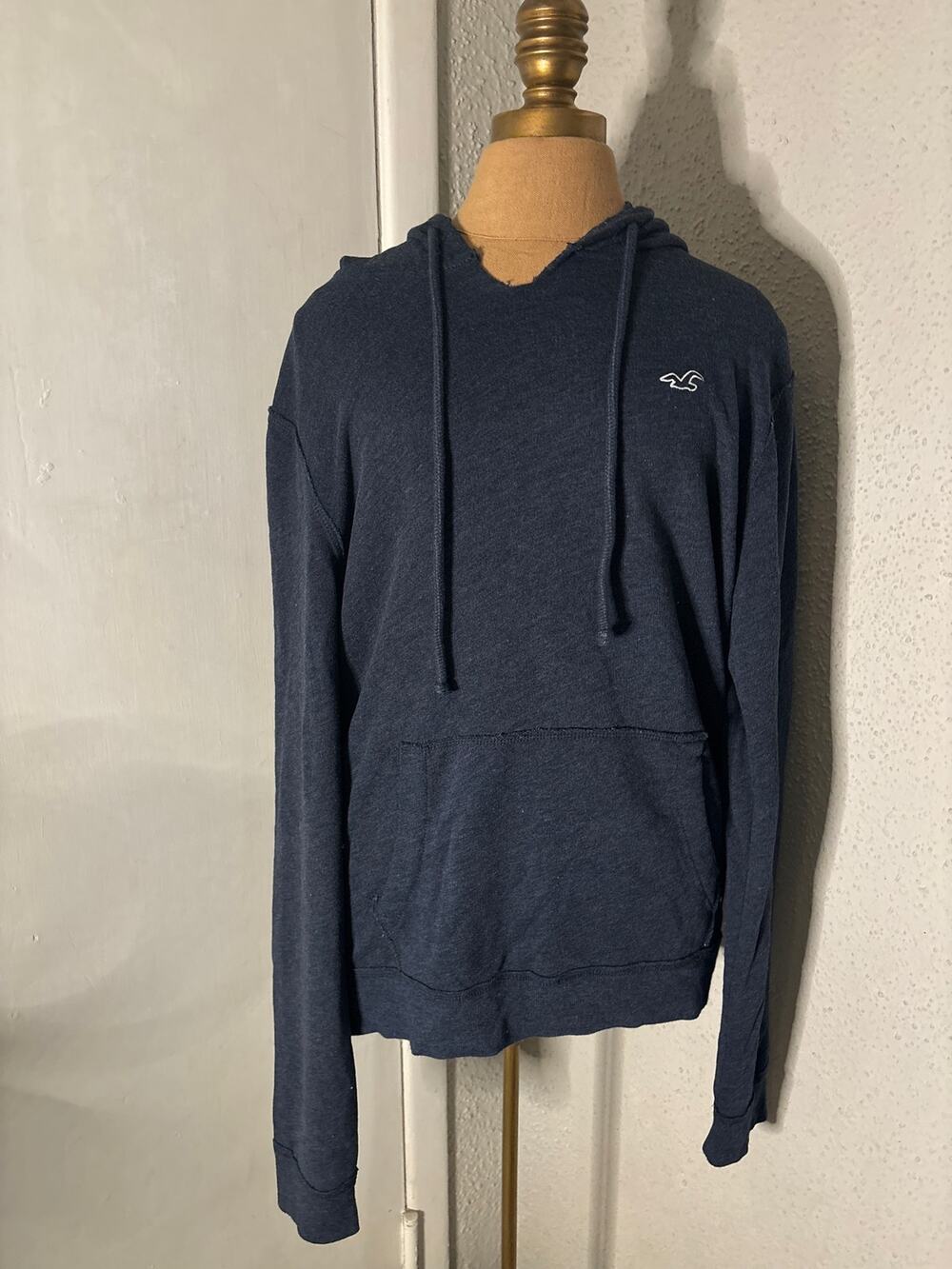 Hollister Navy Hoodie M Unisex Preppy Utility Cozy Comfy Classic Preppy Nautical